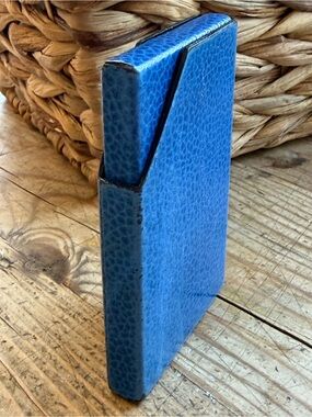 Vintage Blue Leather Card Case